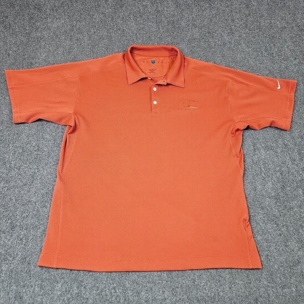 Nike Golf‎ Polo Shirt Mens XL Orange Sphere Dry Wilderness Fortune Bay Tower MN